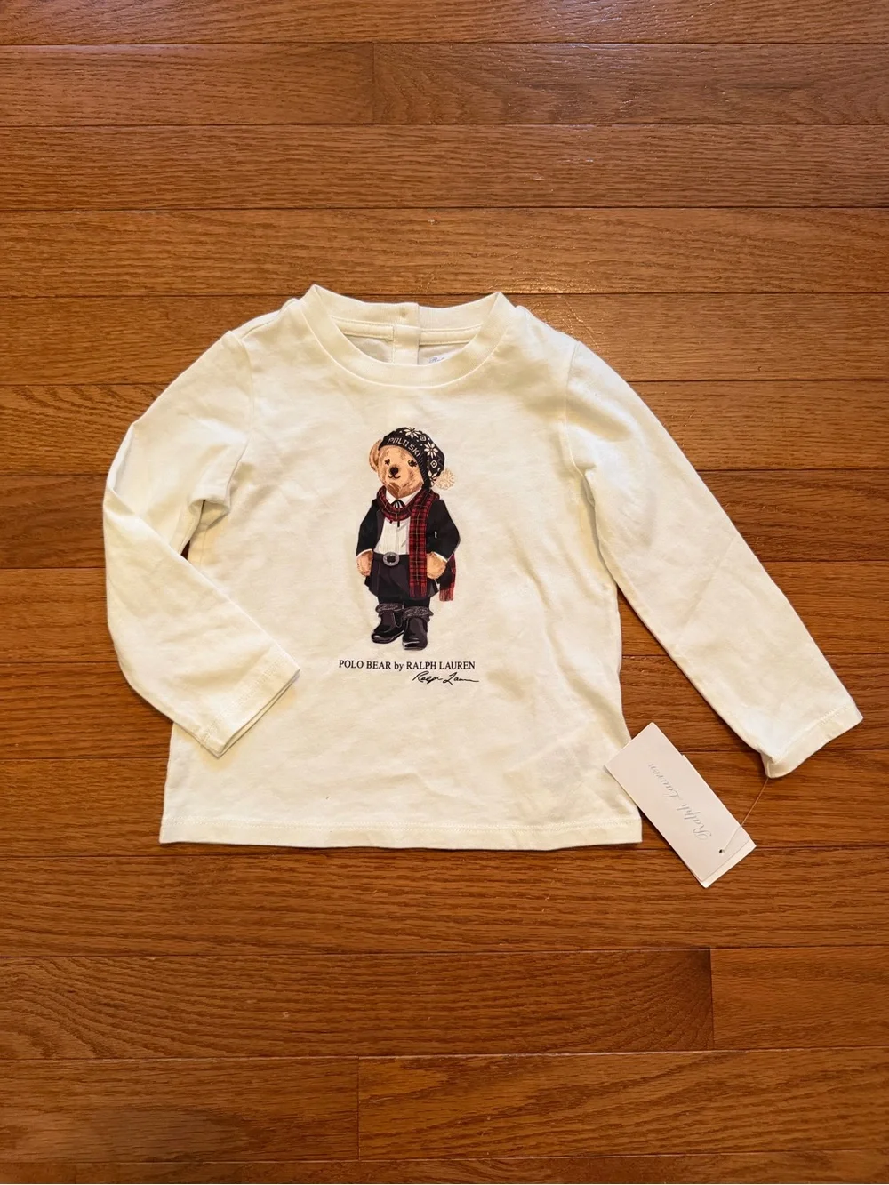 NWT Ralph Lauren Baby Holiday Polo Bear Long Sleeve Tee